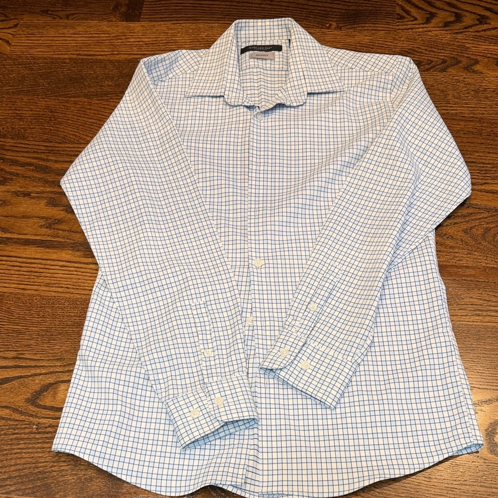 Marc New York boys  Blue Check Dress Shirt - Classic Collared Button-Down